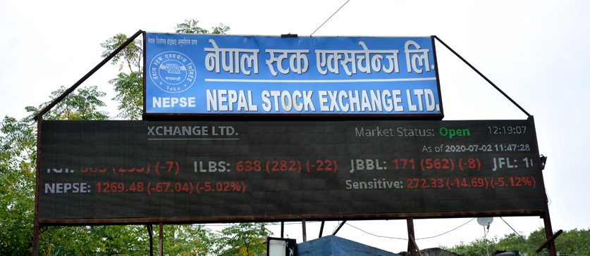 नेप्से सूचक १८ अंकले घट्यो, १ अर्ब ४१ करोडको कारोबार