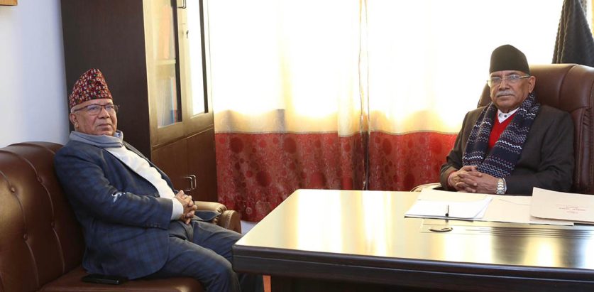 मुख्यमन्त्रीसहित केन्द्रमा तीन मन्त्रालय नेकपा एसको बटमलाइन, प्रचण्ड(माधव भेटमा के भयो छलफल ?