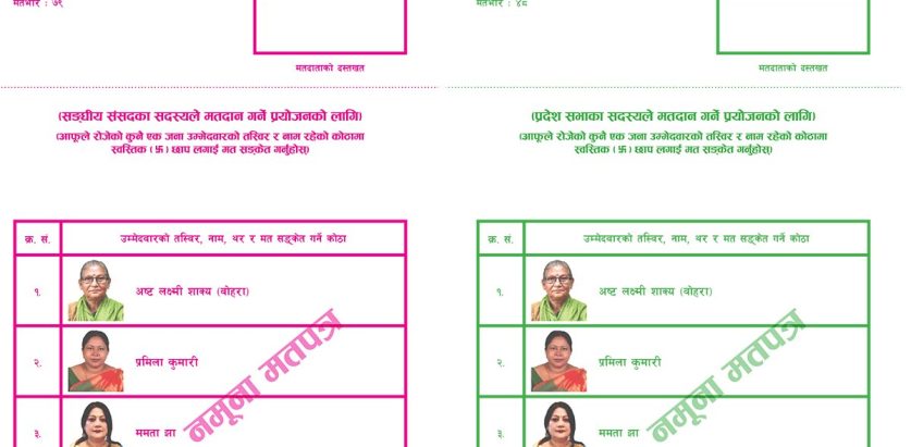 उपराष्ट्रपति निर्वाचनको नमूना मतपत्र सार्वजनिक