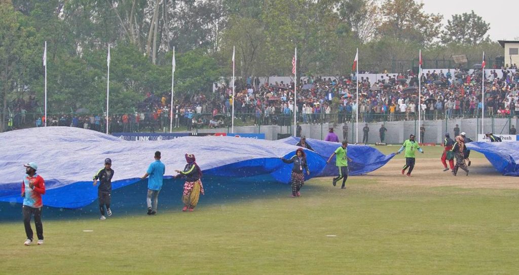 वर्षाका कारण नेपाल र कुवेतबीचको खेल फेरि रोकियो