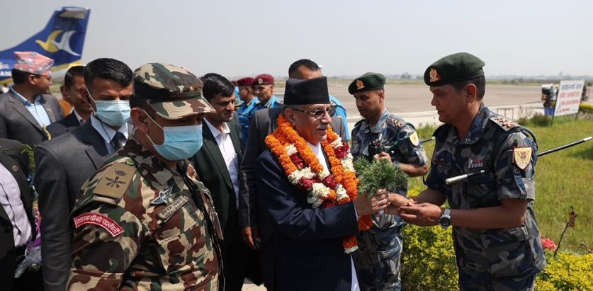 प्रधानमन्त्री प्रचण्ड पुगे धनगढी