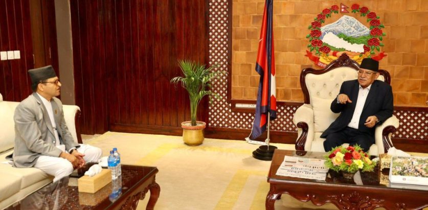 चीन भ्रमणका बारेमा प्रधानमन्त्री र राष्ट्रियसभाका अध्यक्षविच छलफल