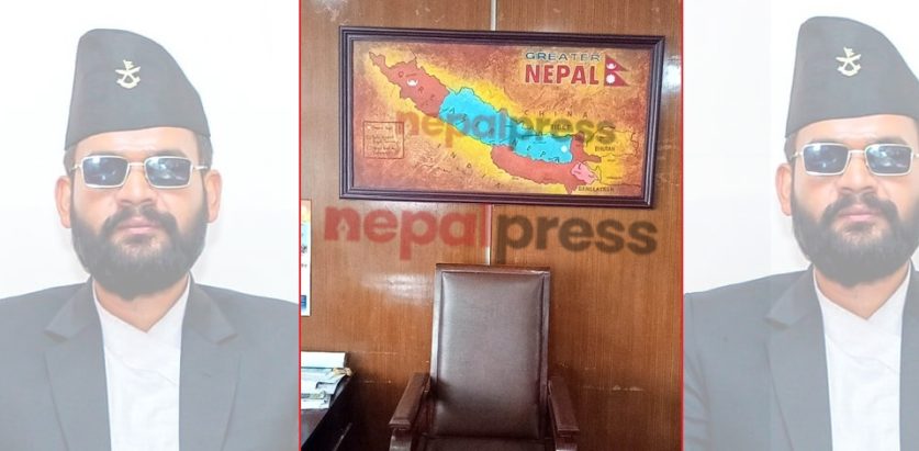 मेयर शाहको कार्यकक्षमा ‘ग्रेटर नेपाल’ को नक्सा