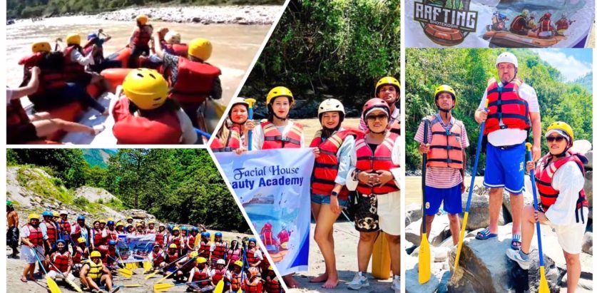 फेसियल हाउसको आयोजनामा भोटेकोशीमा र्याफ्टिङ