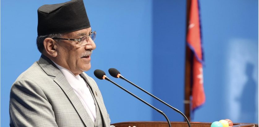 राष्ट्रिय सभामा प्रधानमन्त्रीले सम्बोधन गर्दै