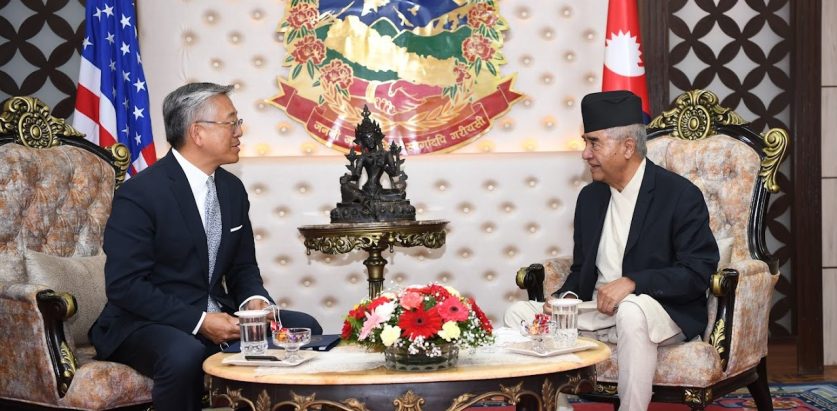 कांग्रेसका सभापति देउवा र विदशेमन्त्री डोनाल्ड लूबीच भेटवार्ता