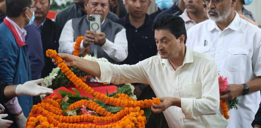 नेम्वाङको पार्थिव शरीर श्रद्धाञ्जली अर्पणका लागि केन्द्रीय कार्यालयमा राखियो