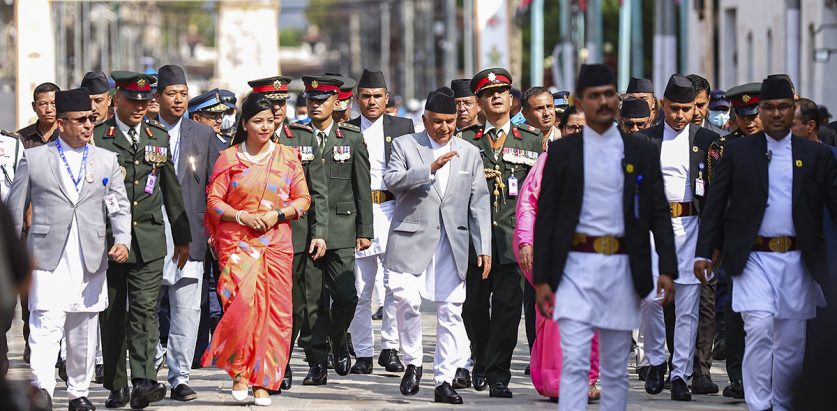 इन्द्रजात्रा हेर्न राष्ट्रपति पौडेल वसन्तपुरमा (फोटो फिचर)