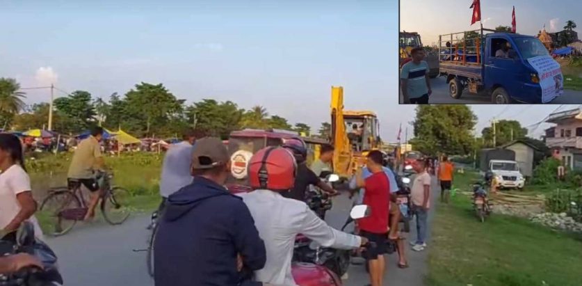 इटहरीमा हिन्दू परम्पराअनुसार साँढेको दाहसंस्कार