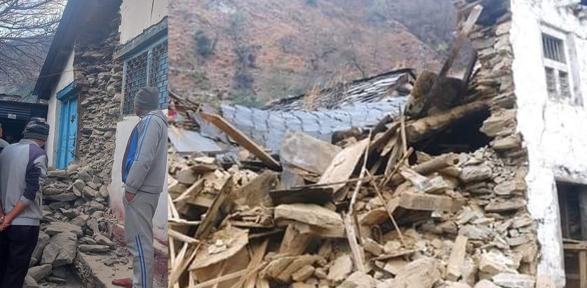 बझाङमा घर नै भत्किनेगरी गयो भूकम्प