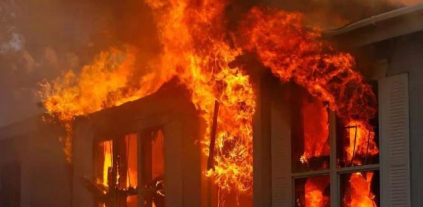 घरमा आगो लाग्दा श्रीमतीको मृत्यु, श्रीमान् घाइते