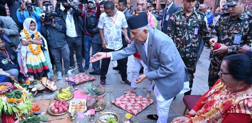 राष्ट्रपति पौडेलद्वारा नवदुर्गाको विशेष पूजा