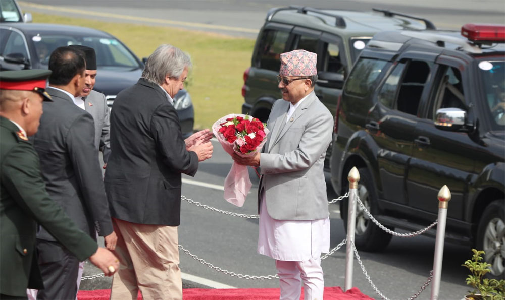 राष्ट्रसंघका महासचिव गुटेरेस नेपालबाट प्रस्थान