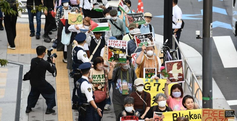 गाजा द्वन्द्वबिरुद्द जापानमा जुलुस