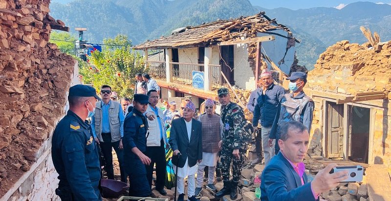 राष्ट्रपति पौडेल भूकम्प प्रभावित क्षेत्रमा