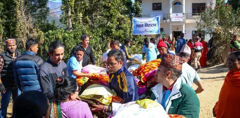 मानव धर्मद्वारा भूकम्प प्रभावित २६ सय घरधुरीलाई ६० लाख बराबरको राहत वितरण