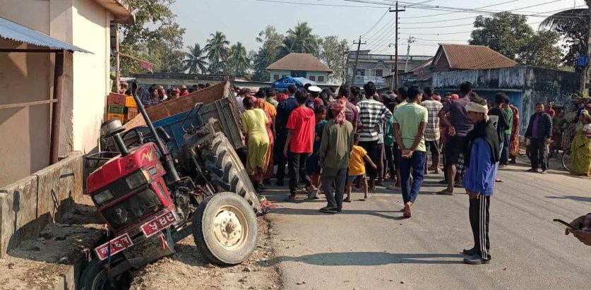 ट्याक्टरको ठक्करबाट पैदलयात्रीको मृत्यु