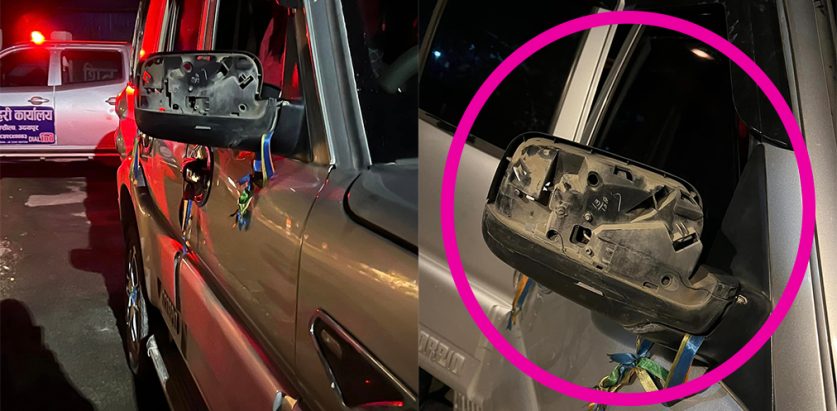 `संकल्प यात्रा’मा सहभागी भएर फर्कँदै गर्दा सांसद भगबती चाैधरी सवार गाडीमा आक्रमण