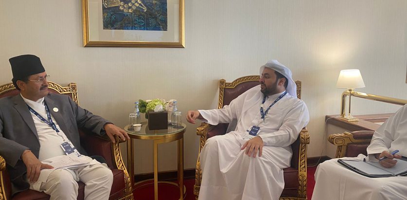 विदेश राज्यमन्त्रीसंग विपीन जोशीको रिहाइका निम्ति अनुरोध गर्दै परराष्ट्रमन्त्री साउद