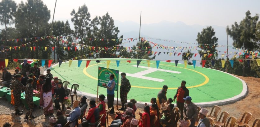 धनकुटाको बाघखोरमा हेलिप्याड निर्माण