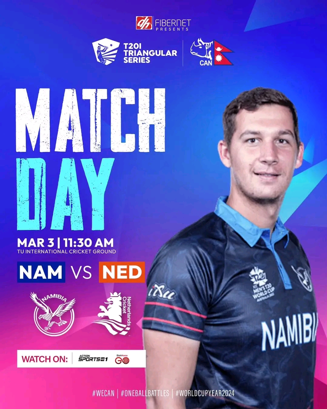 त्रिदेशीय टी–२० क्रिकेट शृङ्खलाको फाइनलमा पुग्न नेदरल्यान्ड्स र नामिबिया खेल्दै