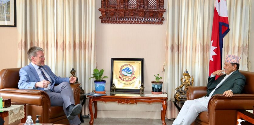 परराष्ट्रमन्त्री श्रेष्ठसँग अमेरिकन राजदूत थम्प्सनकाे भेटवार्ता