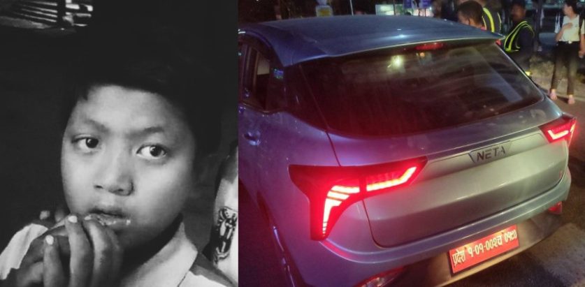 झापाको बिर्तामोडमा कारको ठक्करबाट एक बालकको मृत्यु