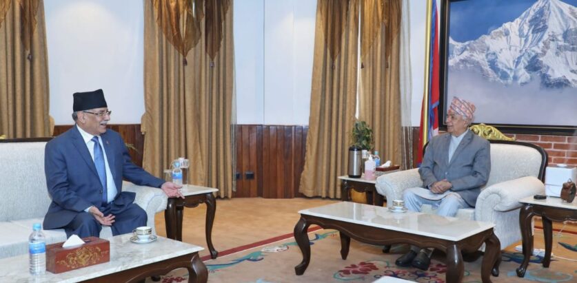 प्रधानमन्त्री प्रचण्ड र राष्ट्रपति पौडेलबिच भेटबार्ता